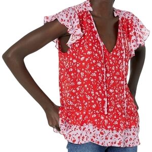 Parker‎ Silk Print Top Size Large